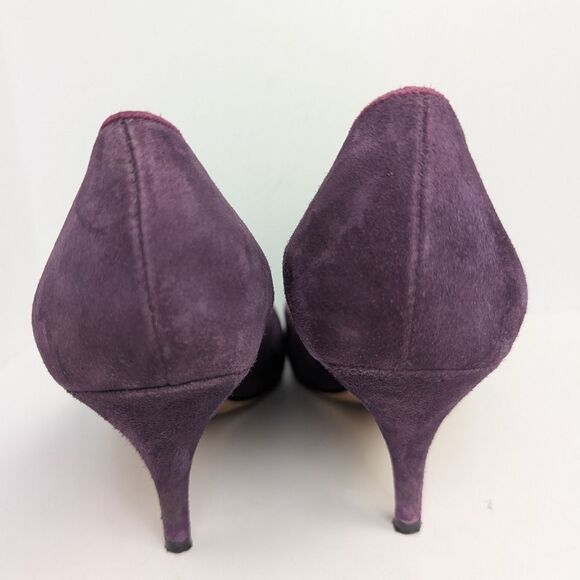 Kate Spade Bloom Purple Suede 3D Rose Flower Pump Heels Womens 9 - Picture 6 of 7